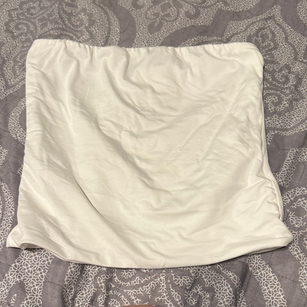 White Strapless Bandeau Top
